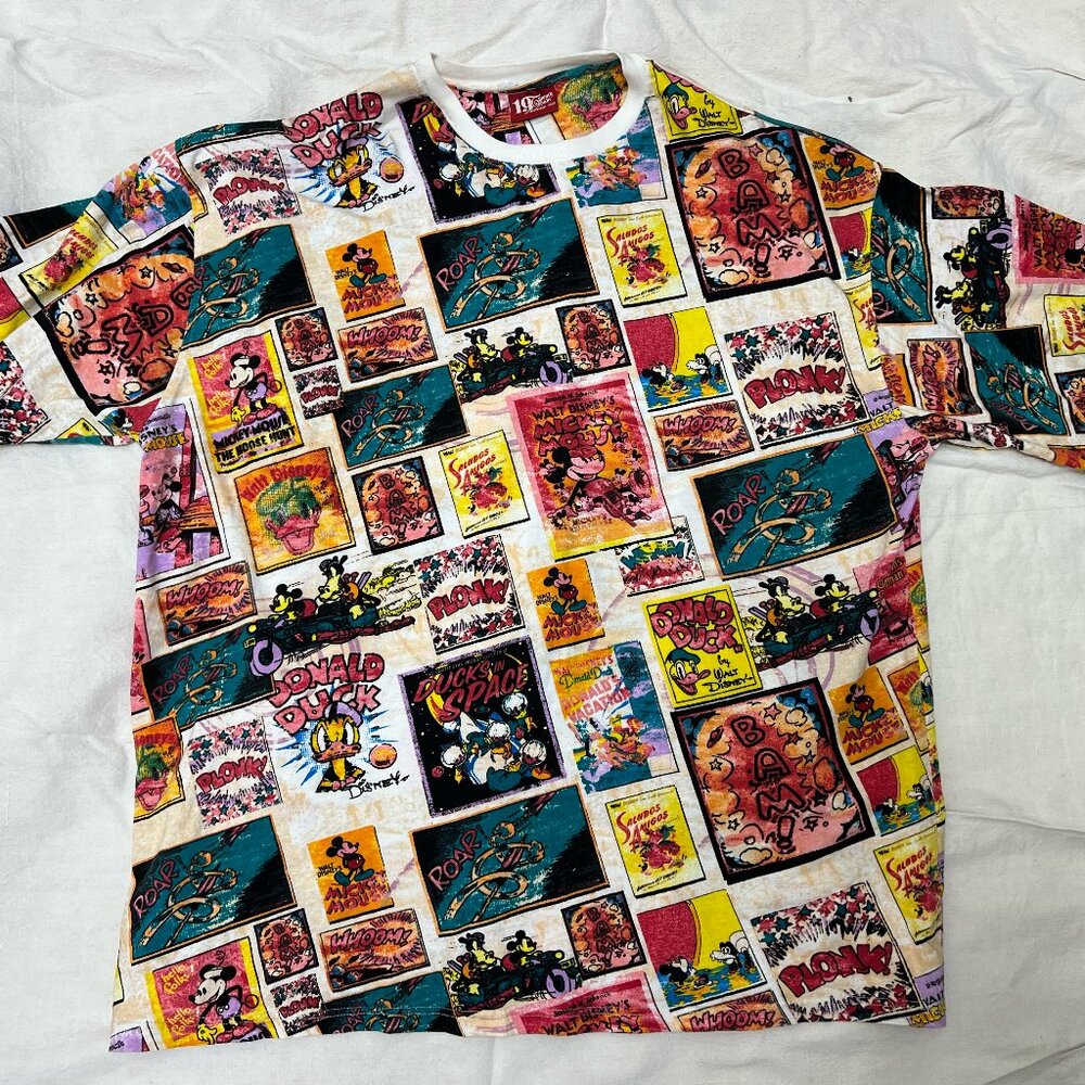 19 Twenty Eight Shirt Men SZ 4XL Disney All Over Print Graphic Y2K HipHop Baggy